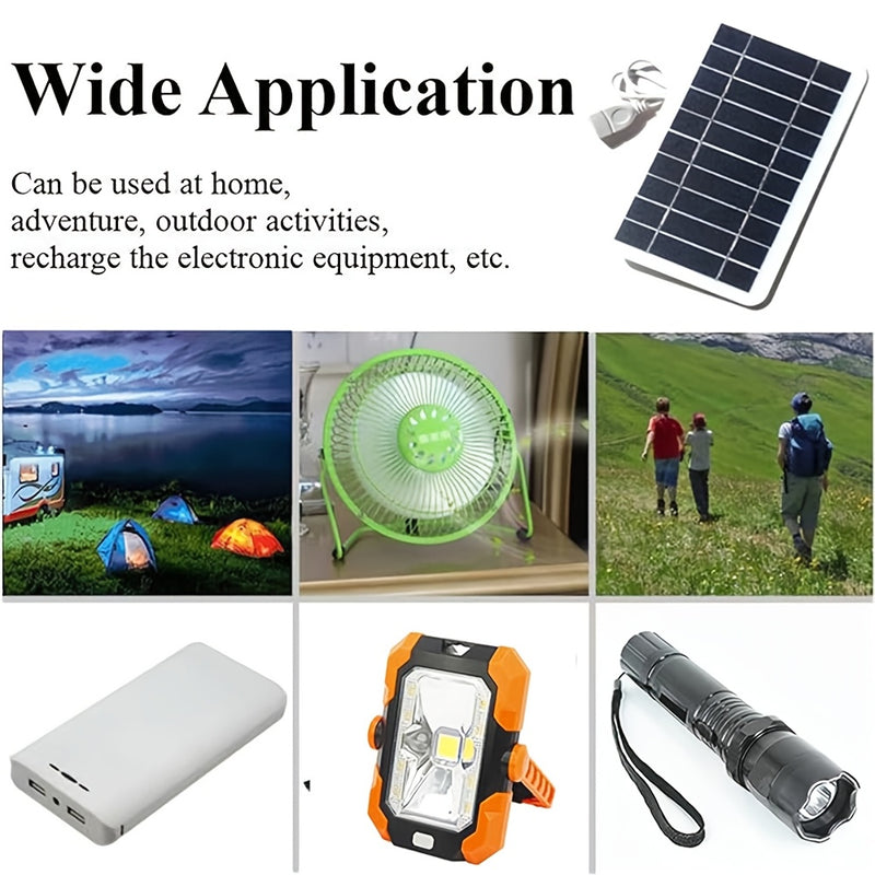 Carregador solar portátil de 1 unidade com saída USB para utilização no exterior, adequado para viagens e campismo, carregamento de telemóveis, lanterna, ventoinha-2T