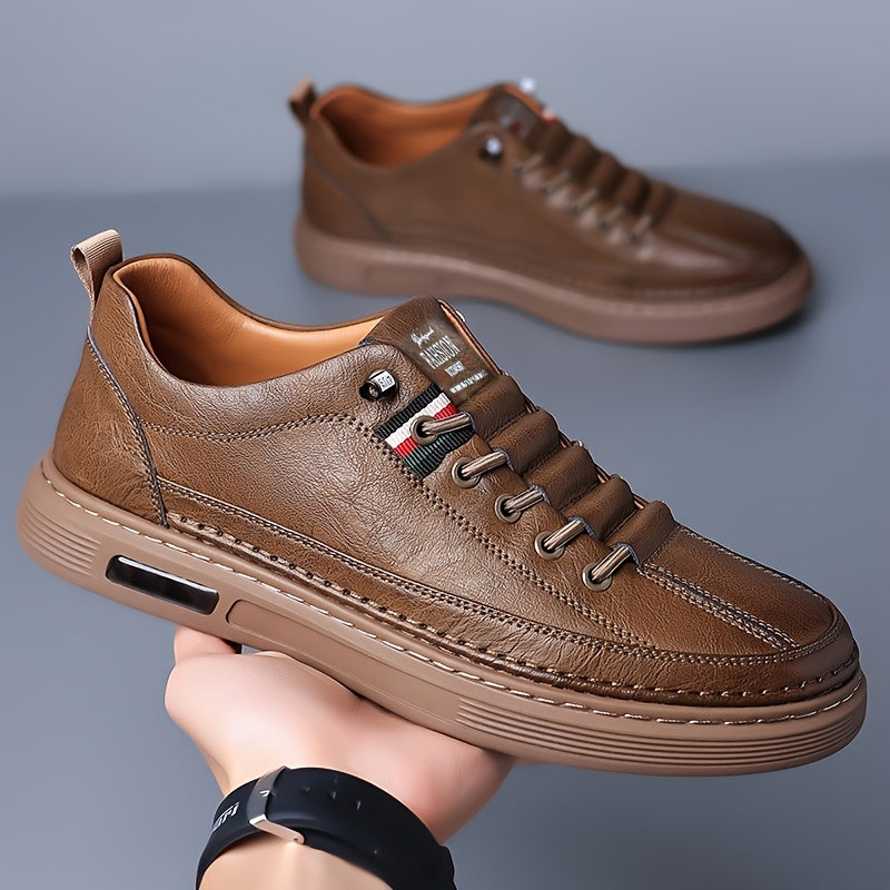 Sapatilhas Retro Castanhas para Homem - Sola macia, antiderrapante e espessa, sapatos de corrida casuais com atacadores para todas as estações, caminhadas e vestuário casual -2T