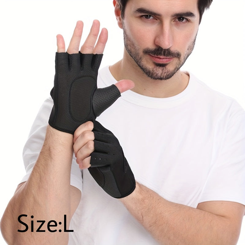 Luvas de meio dedo para desporto e fitness para homem e mulher, Luvas de fitness para interior e exterior-2T