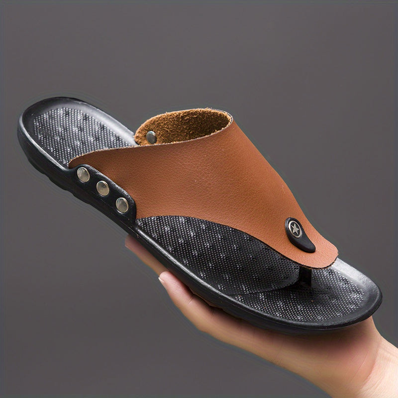 Chinelos de praia para homem verão Roma Chinelos de praia Sandálias Confortável T-Strap Open Toe Chinelos Homem-2T