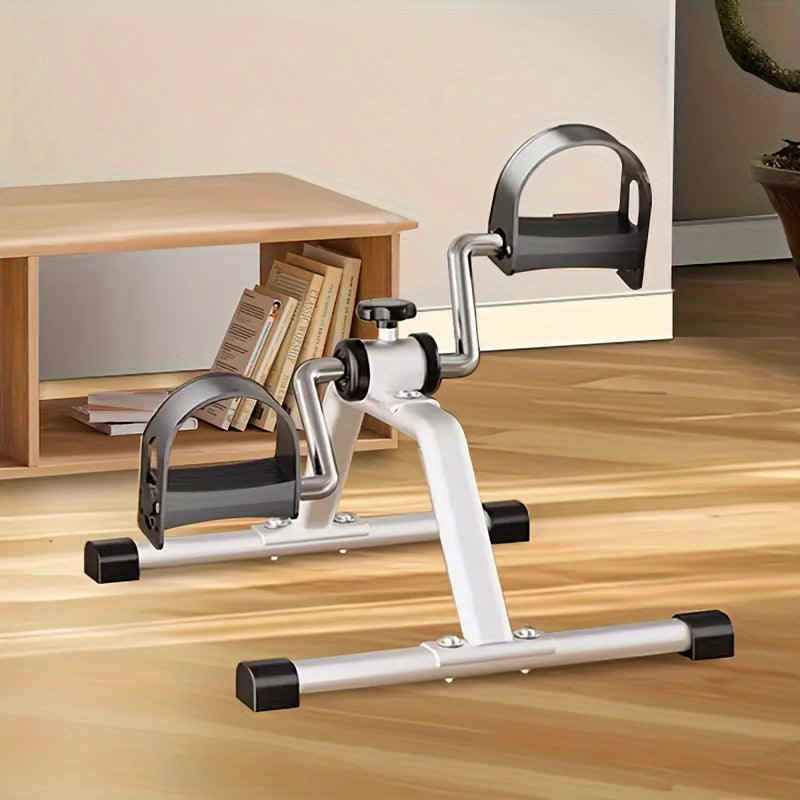 1pc White Aluminum Pedal Exercise Bike - Home Fitness & Rehab Trainer, Manual Operation, Adjustable Footrests & Handles, Durable Metal Design, Ideal for Adults, Home Fitness Equipment|Adjustable Fitness Equipment|Durable Metal-2T