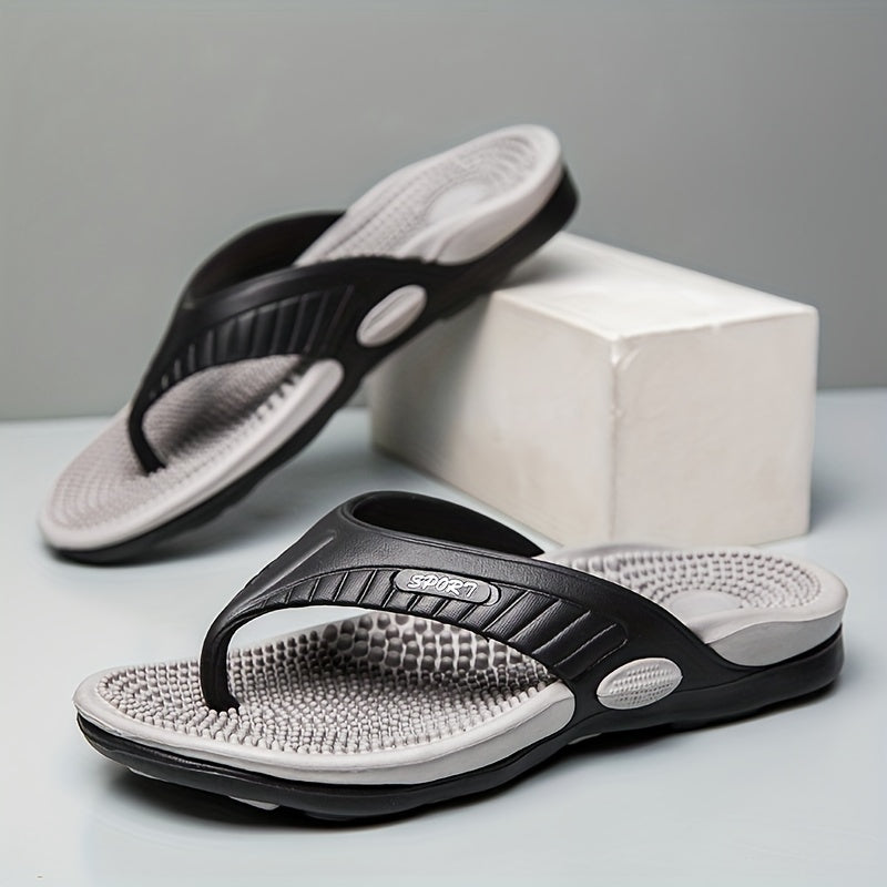 Chinelos de dedo antiderrapantes de massagem para homem, secagem rápida Sandálias de fio dental confortáveis para interior e exterior, verão-2T