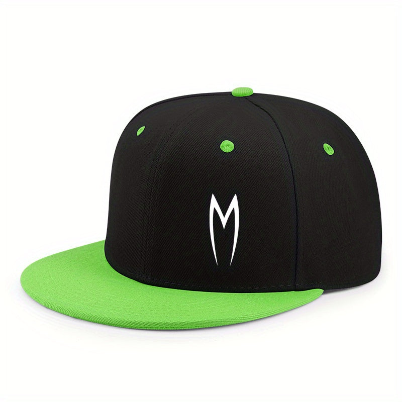 Boné de basebol Urban Street Hip Hop, ajustado, poliéster, tecido, aba plana, com proteção solar, para homem, mulher-1A