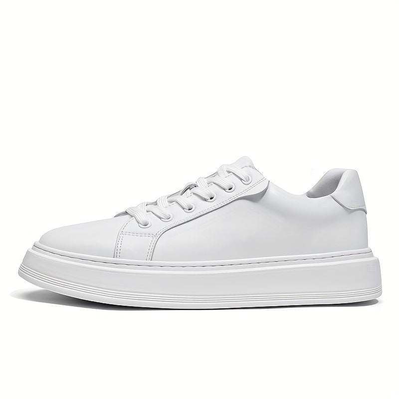 FCSHOU Ténis de cano baixo Streetwear para homem - Parte superior em couro genuíno, sola de borracha, forro em PU respirável, sapatos de atacadores casuais para todas as estações para moda urbana e vestuário casual, 2T