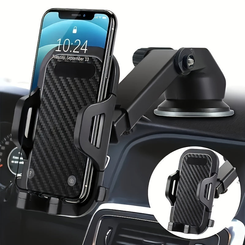 Suporte para telemóvel ajustável para automóvel com ventosa e braço telescópico - ABS durável, à prova de água, suporte para tablier, compatível com todos os smartphones, suporte para telemóvel para automóvel-2T