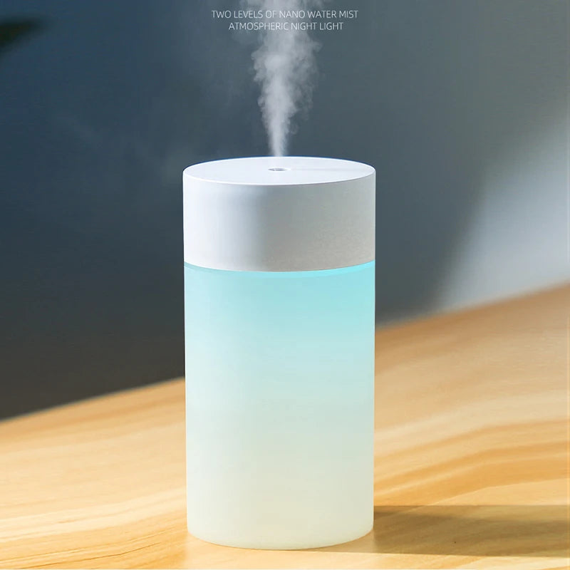 Mini Humidificador 260ML USB Ultrasonic Air Humidifier LED Lâmpada Óleo Essencial -1A