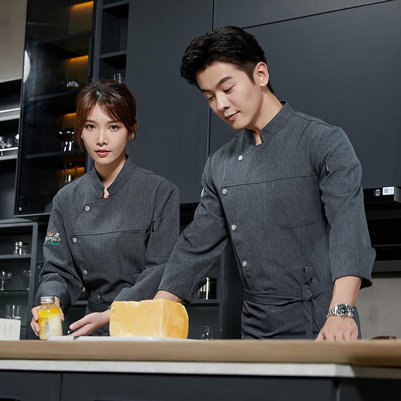 Jaqueta de cozinheiro unissex de manga curta Colete de cozinheiro de cozinha Camisa de uniforme de garçom de restaurante-1A