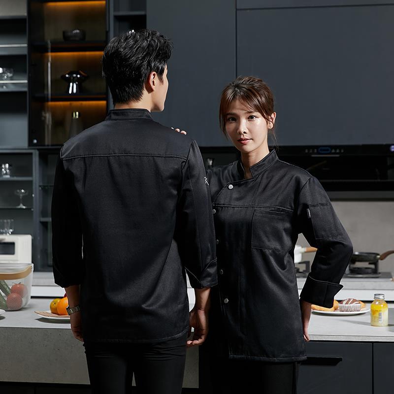 Jaqueta de cozinheiro unissex de manga curta Colete de cozinheiro de cozinha Camisa de uniforme de garçom de restaurante-1A