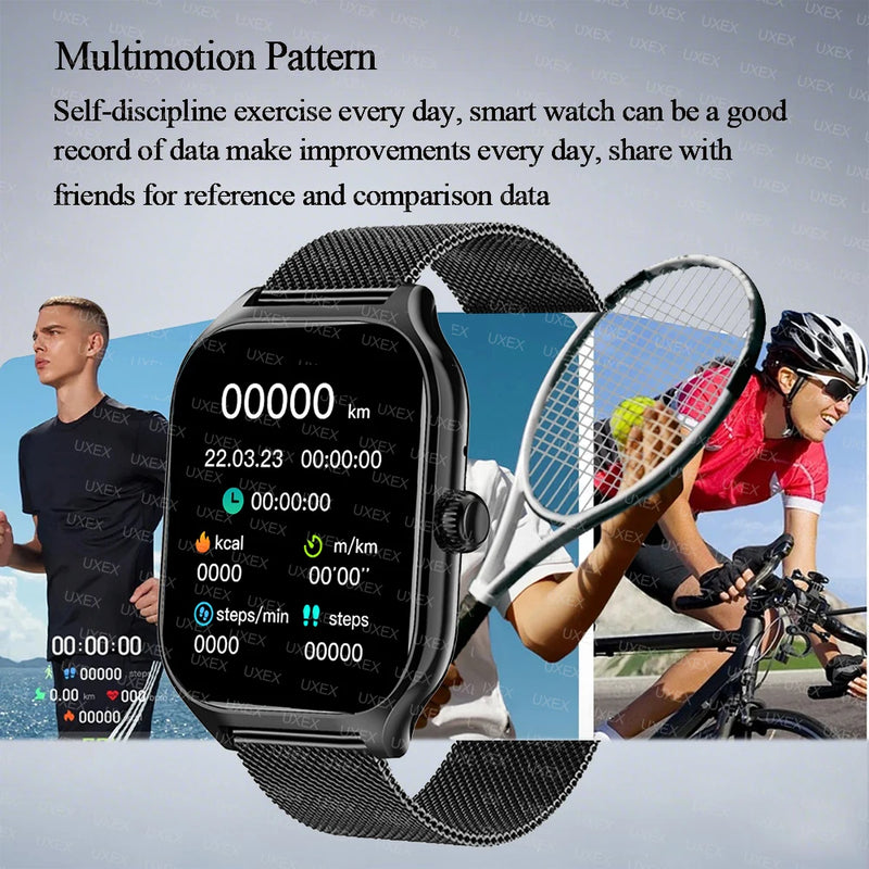 Relógio inteligente GTS Homens Mulheres 1.77 Ecrã tátil completo Relógio de fitness desportivo Bluetooth Chamada Telefone Android Digital Multidial Smartwatch-1A