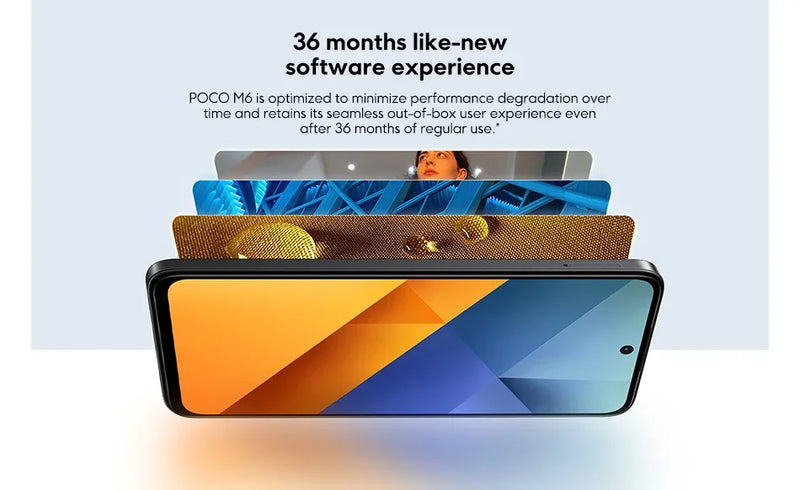 Versão global do smartphone POCO M6 4G Câmera de 108MP Helio G91 Ultra Tela de 6,79" 90Hz Bateria de 5030mAh Carregamento rápido de 33W-1A