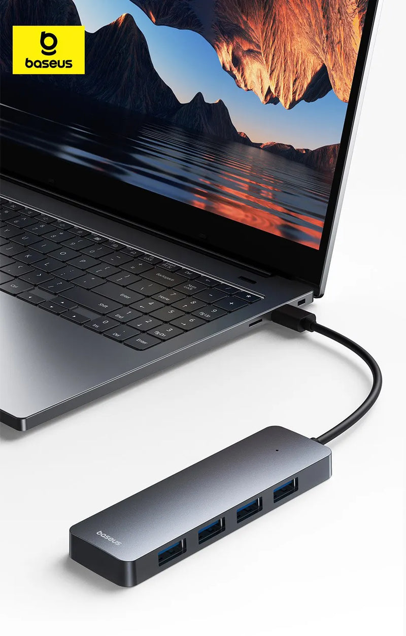 Baseus Usb Hub 4 Portas ABS Hub Usb 3 0 para Laptop Multi Splitter Adaptador Para Xiaomi Lenovo Macbook PC Acessórios de Computador-1A