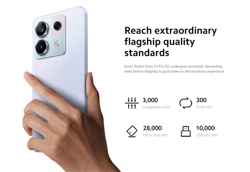 Xiaomi Redmi Note 13 Pro 5G Versão Global Snapdragon 7s Gen 2 200MP OIS Câmera 67W Turbo Charging 120Hz AMOLED NFC-1A
