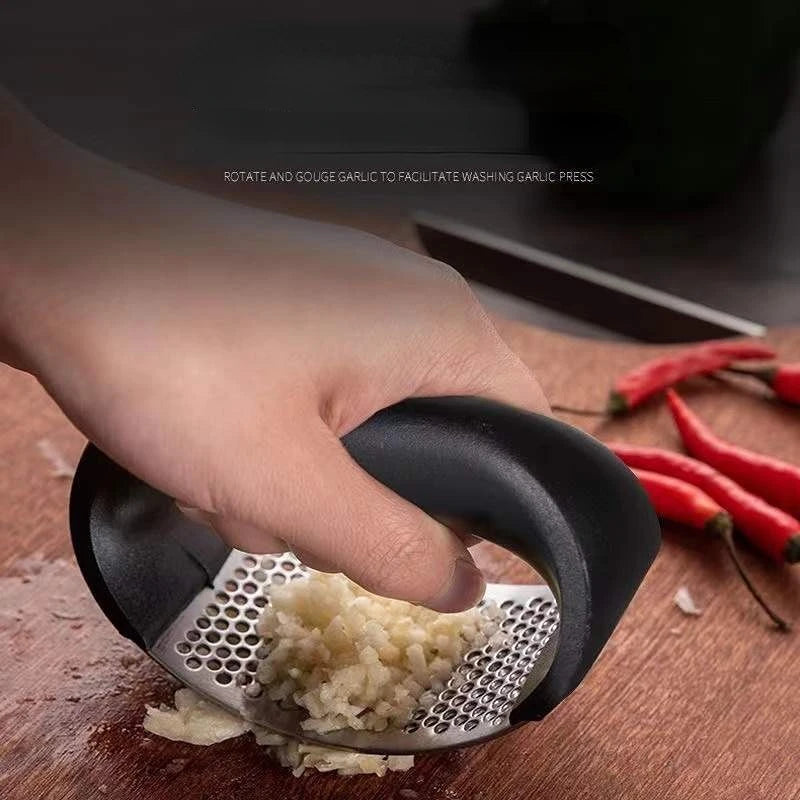 Triturador de alho de aço inoxidável Triturador de alho manual Picador de alho Ferramenta para frutas e legumes Acessórios de cozinha Gadget-1A