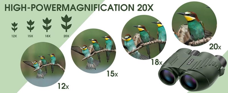 20X25 Binóculos profissionais HD de bolso à prova de água Telescópio de observação -1A