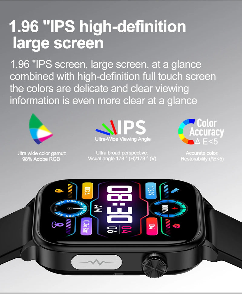 Smart Smartwatch Medical Grade ECG + PPG Açúcar no Sangue Lipídios, Ácido Úrico Saúde Menstrual - 1A