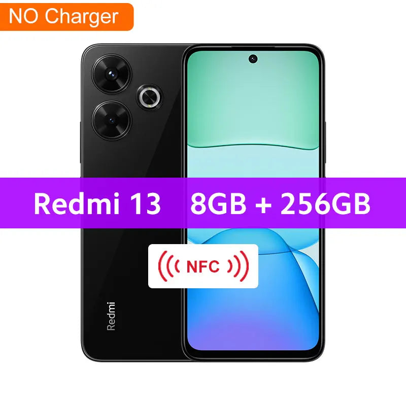 Versão Global Xiaomi Redmi 13 Smartphone 108MP câmera super nítida MediaTek Helio G91 33W carregamento rápido 5030mAh bateria-1A