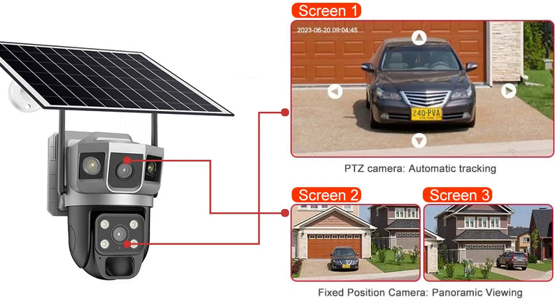6K 12MP Solar Camera 4G SIM Card WiFi Smart Home Security Protection Outdoor IP -1A