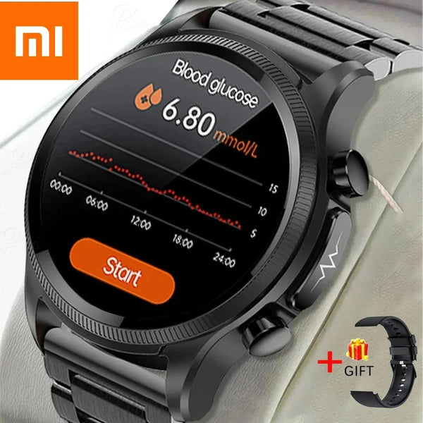 Xiaomi Smartwatch Monitoramento de Glicose no Sangue ECG + PPG Pressão Arterial/Açúcar Temperatura Corporal Frequência Cardíaca Relógio Smartwatch Esportivo-1A