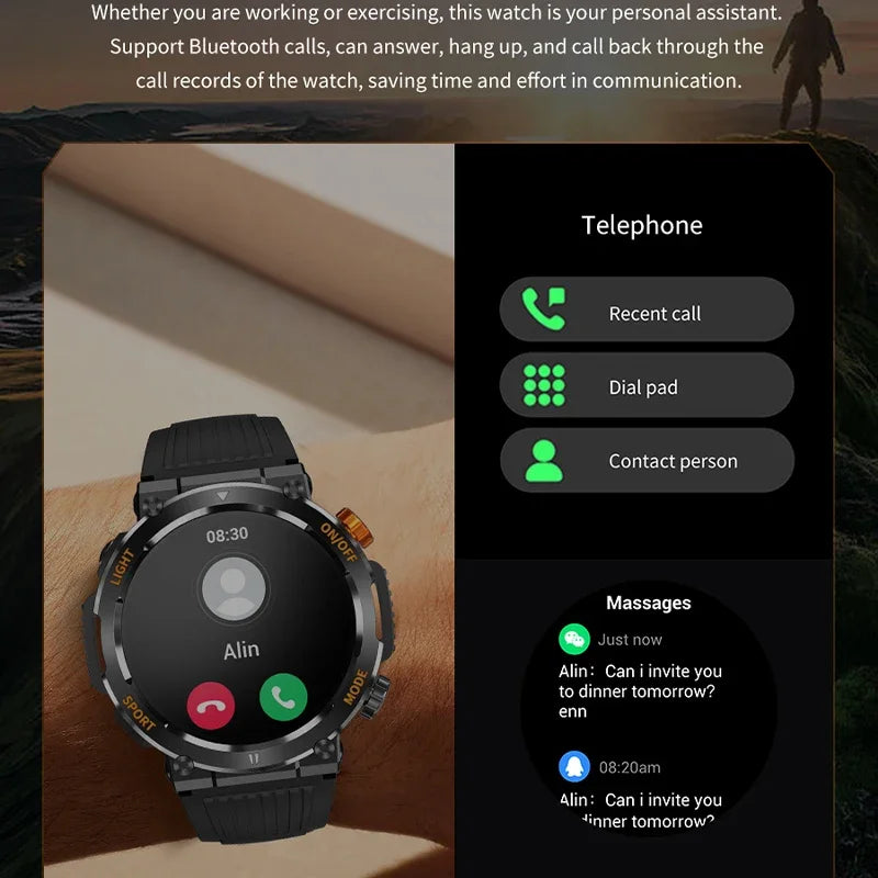 Xiaomi 2025 Smart Watch 360 * 360 HD Tela sensível ao toque Smartwatch esportivo à prova d'água Monitoramento da saúde Relógios inteligentes com chamadas Bluetooth-1A