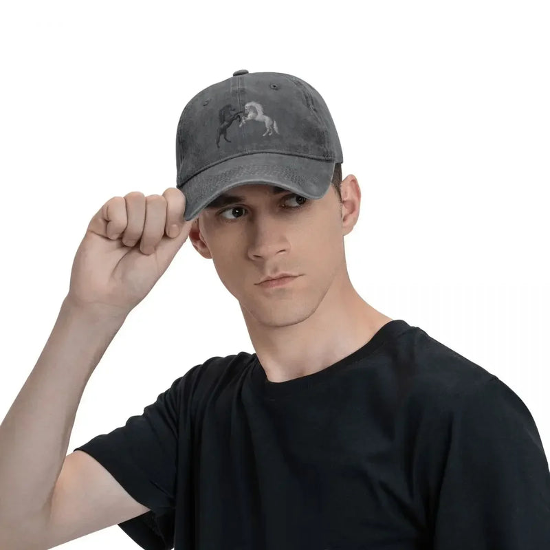 Boné de beisebol casual Bonés para homens Chapéus para mulheres Proteção da viseira Snapback Bonés de animais de cavalo-1A