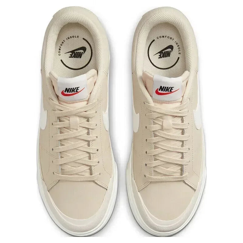 Tênis de skate feminino Nike Court Legacy antiderrapante, resistente ao desgaste, para todos os tipos de esportes, cano baixo, branco DM7590-102-1A
