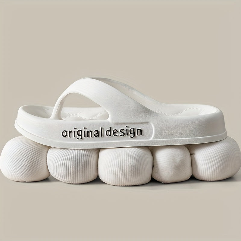 Chinelos de dedo com impressão de letras simples, sapatos casuais de verão, confortáveis para casa-2T