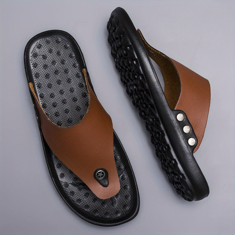 Chinelos de praia para homem verão Roma Chinelos de praia Sandálias Confortável T-Strap Open Toe Chinelos Homem-2T