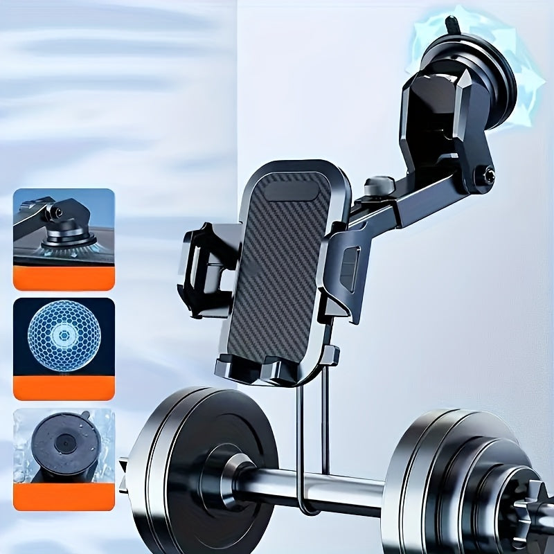 1pc Suporte para telemóvel com rotação de 360° e ventosa - Suporte para smartphone no tablier, ABS durável, aderência segura para uma condução segura, ângulo de visualização ajustável, acesso fácil aos dispositivos-2T