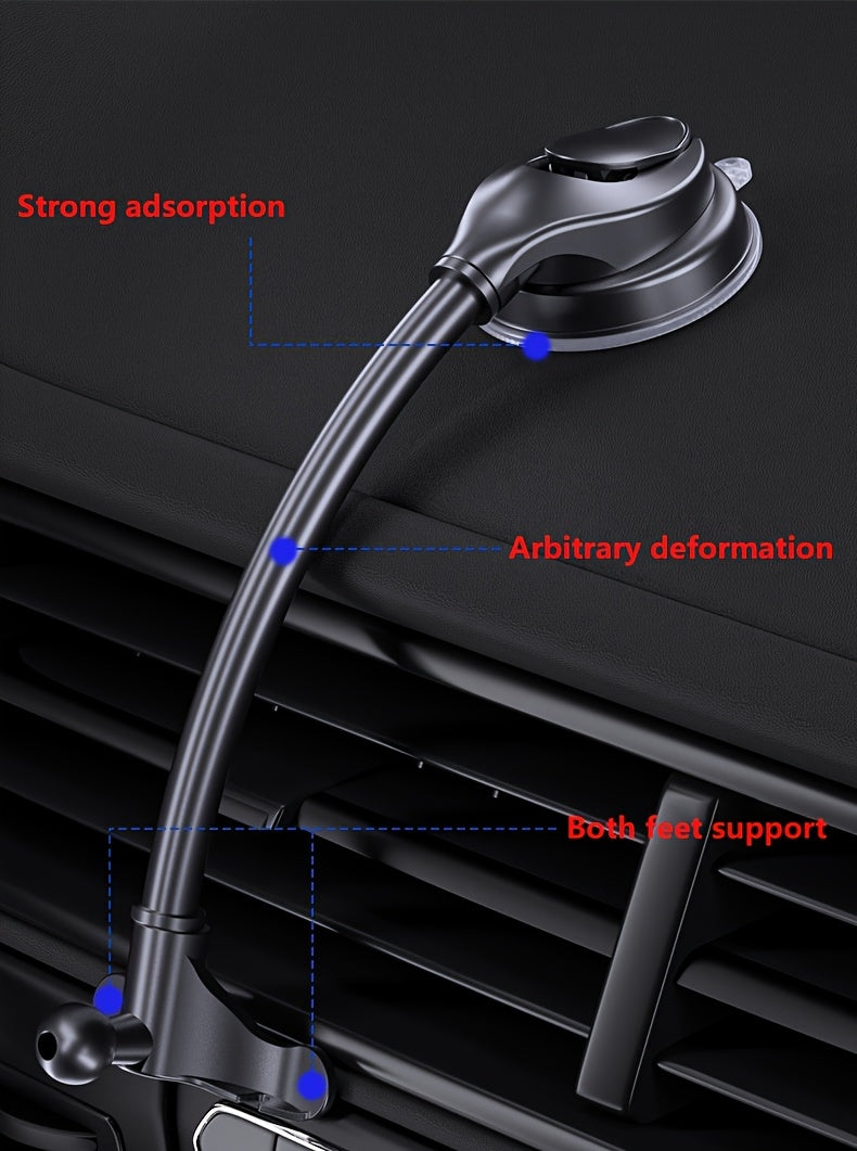 Suporte para telemóvel para automóvel com ventosa forte e braço ajustável - Suporte rotativo para painel de instrumentos para todos os smartphones - Material ABS durável - Navegação e chamadas em mãos-livres seguras -2T